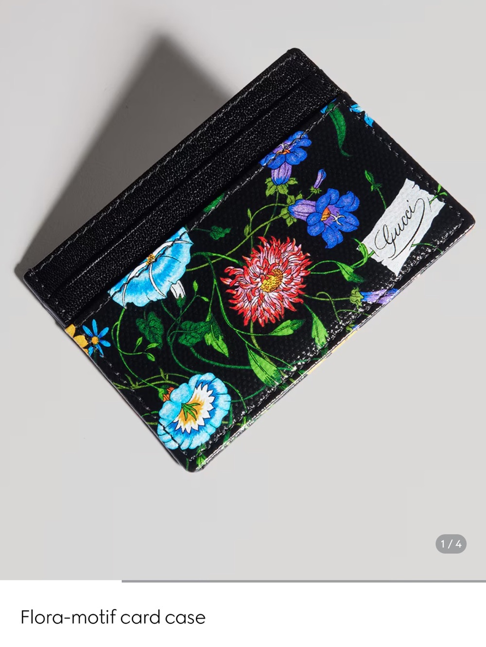Gucci Flora-motif card case in Variation
black and multicolor canvas